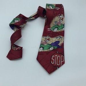 Dr Suess GREEN EGGS AND HAM Tie City One Handmade Neck Tie Red Seuss Week ~ Flaw